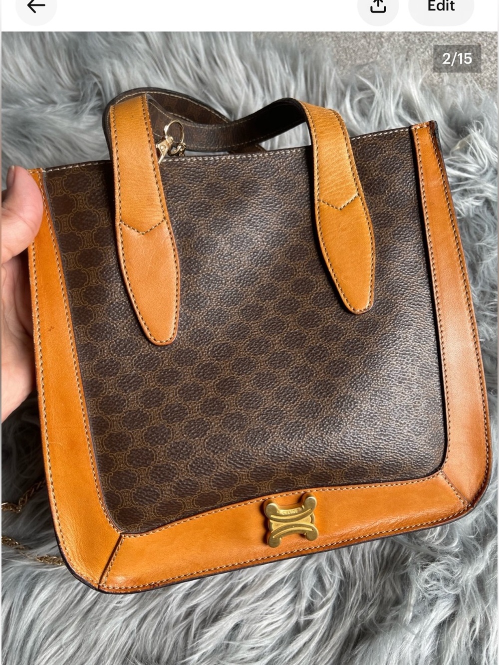 Authentic CELINE vintage small satchel bag - Picture 3 of 15